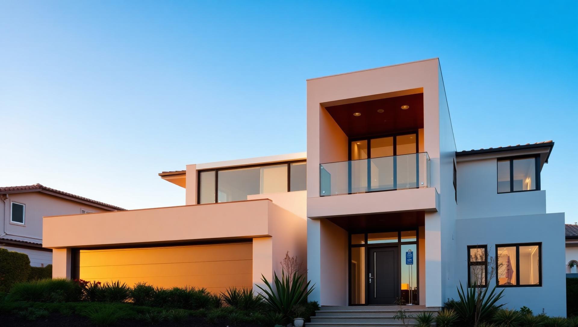 Luxury residential property at golden hour
